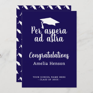 Per aspera ad astra Latin Congrat Graduation Cap Card