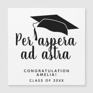 Per aspera ad astra Latin Quote Hat Graduation