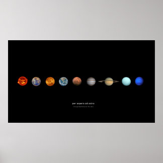 PER ASPERA AD ASTRA - Space Quote from Galileu Poster