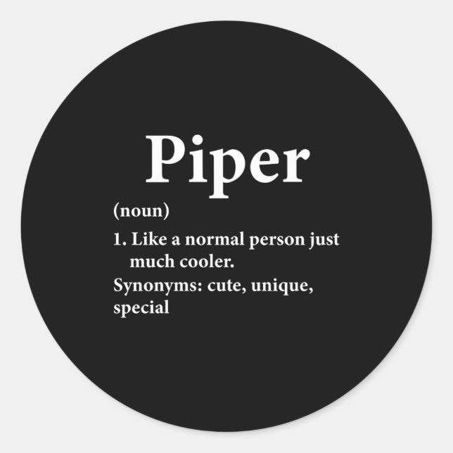 Per Definition  Classic Round Sticker (Front)