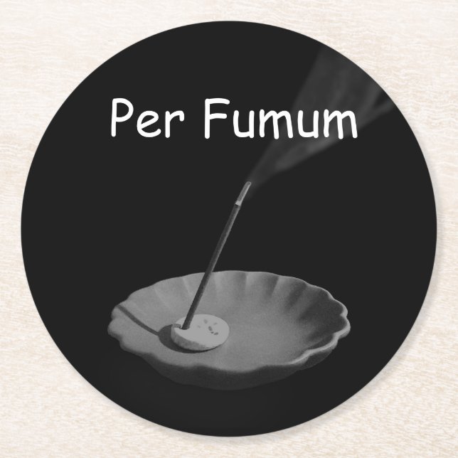 Per Fumum (type 1) Round Paper Coaster (Front)
