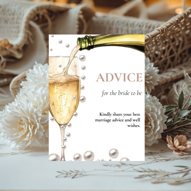 Perals & Prosecco bridal shower pearl Advice Sign (Creator Uploaded)