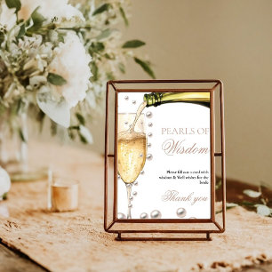 Perals & Prosecco bridal shower pearl of wisdom Poster