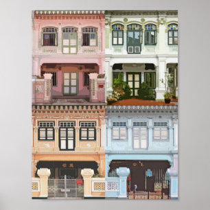 Peranakan Shophouses Poster