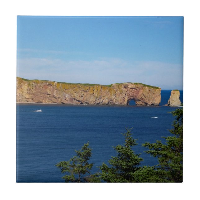 Percé Rock in the Gulf of the St. Lawrence Ceramic Tile (Front)