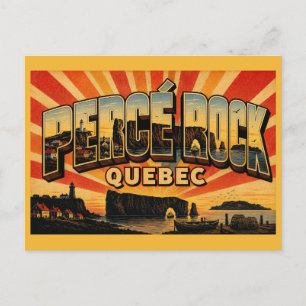 Percé Rock Quebec Natural Wonder Postcard