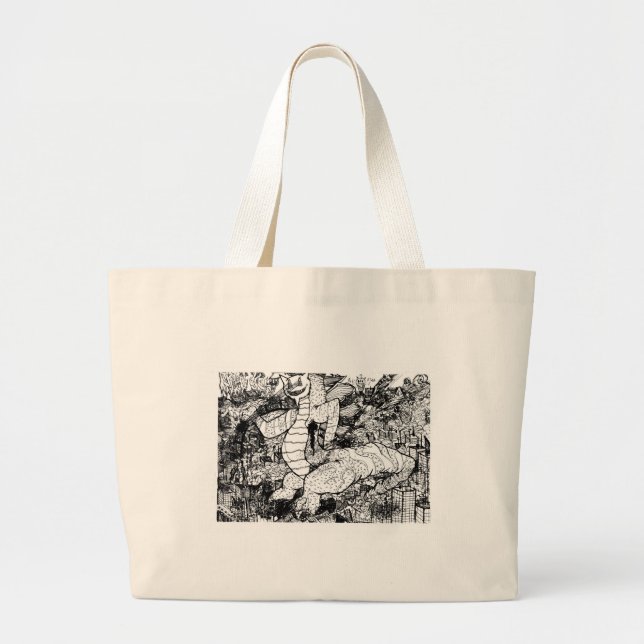 Percentum Godzilla Large Tote Bag (Front)