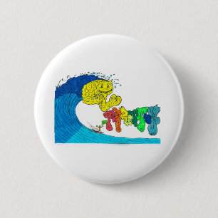 percentum surfing 6 cm round badge