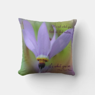 Perception Quote Purple Flower Inspirational Cushion