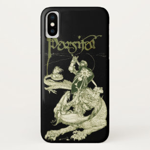 PERCEVAL FIGHTING DRAGON,QUEST HOLY GRAIL Fantasy iPhone X Case