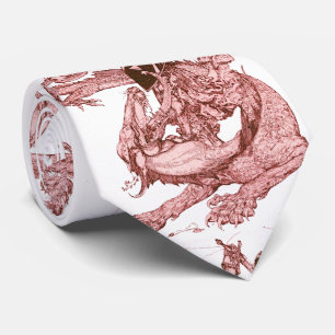 PERCEVAL FIGHTING DRAGON,QUEST HOLY GRAIL Fantasy Tie