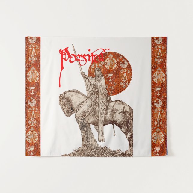 PERCEVAL LEGEND,QUEST HOLY GRAILRed White Fantasy Tapestry (Front (Horizontal))