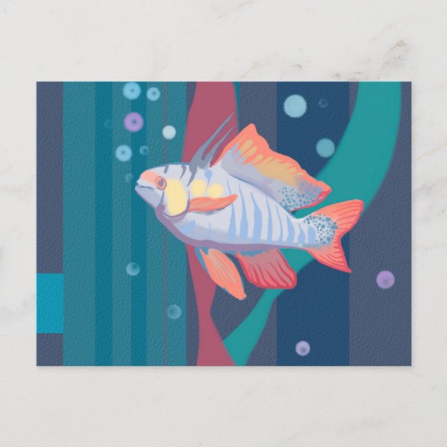 Perch Fish Water Animals Underwater Art Postcard (Front)