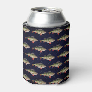Perch Fishing Blue Beer Can Holder Can Cooler