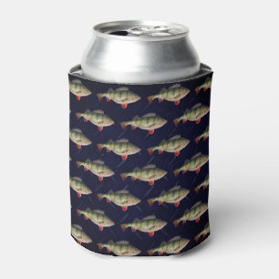 Perch Fishing Blue Beer Can Holder Cooler