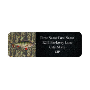 Perch Fishing Charter Camo Fish Sports Address  Return Address Label