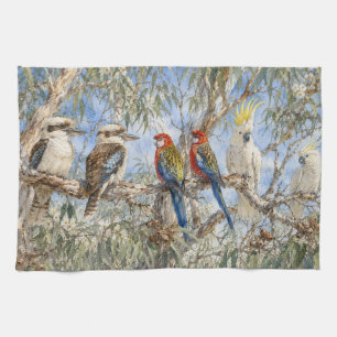 Perched Among the Eucalyptus Tea Towel