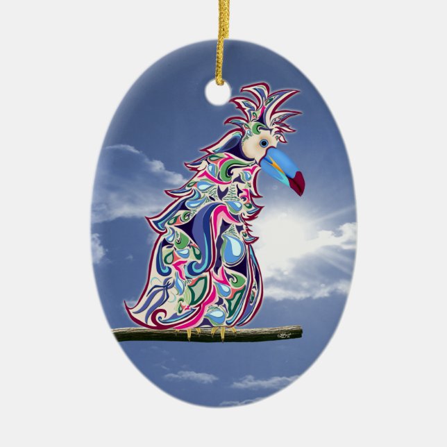 Perched Ceramic Tree Decoration (Front)