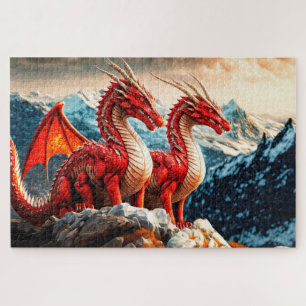 Perched Dragons Illustration Jigsaw Puzzle