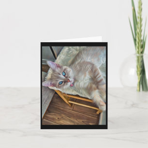 Perched Kitten Sticker Card