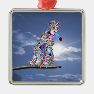 Perched Metal Tree Decoration