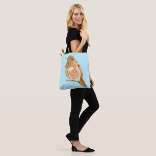 Perched Orange Hummingbird Tote Bag