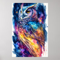 Perched Owl Illustration Art