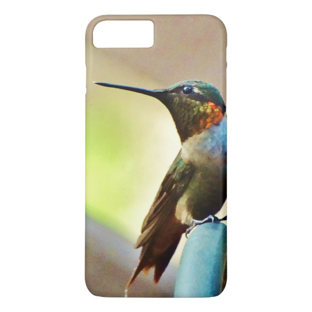 Perched Ruby and Green  little Hummingbird Case-Mate iPhone Case (Back)
