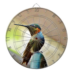 Perched Ruby and Green  little Hummingbird Dartboard