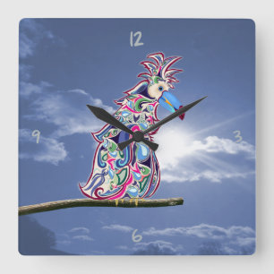 Perched Square Wall Clock