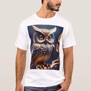 Perched Wisdom — Handcrafted Metal Owl Wall Sculpt T-Shirt