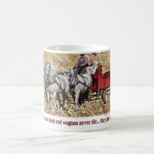 Percheron Draught   Horse Farm Wagon Buckboard Coffee Mug