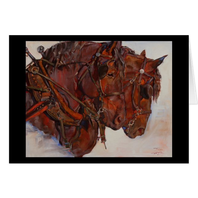Percheron draught   horse fine art card (Front Horizontal)