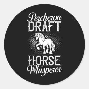 Percheron Draught Horse Horseback Riding Saddle  Classic Round Sticker