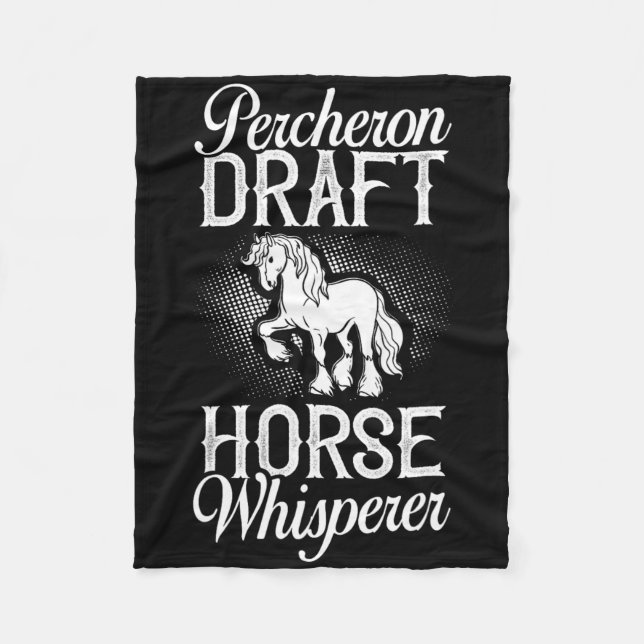 Percheron Draught Horse Horseback Riding Saddle  Fleece Blanket (Front)