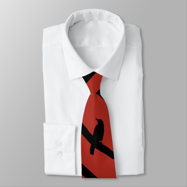 Perching Crow, red Tie (Tied)