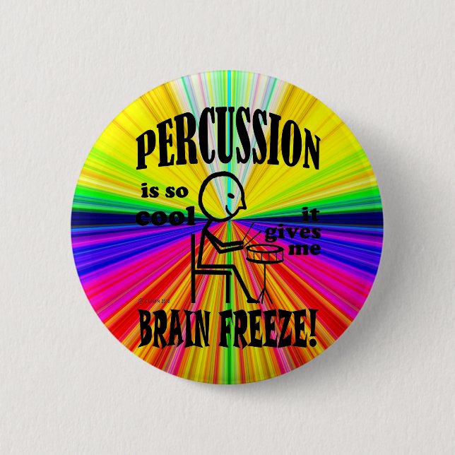 Percussion, Brain Freeze 6 Cm Round Badge (Front)