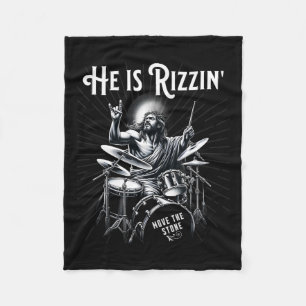 Percussion Drum Funny Rizz He Is Rizzin Jesus Drum Fleece Blanket