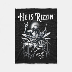 Percussion Drum Funny Rizz He Is Rizzin Jesus Drum Fleece Blanket