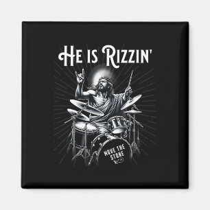 Percussion Drum Funny Rizz He Is Rizzin Jesus Drum Magnet