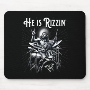 Percussion Drum Funny Rizz He Is Rizzin Jesus Drum Mouse Pad