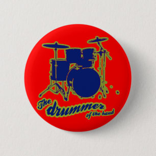 percussion drums ~ drummer 6 cm round badge
