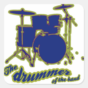 percussion drums ~ drummer square sticker