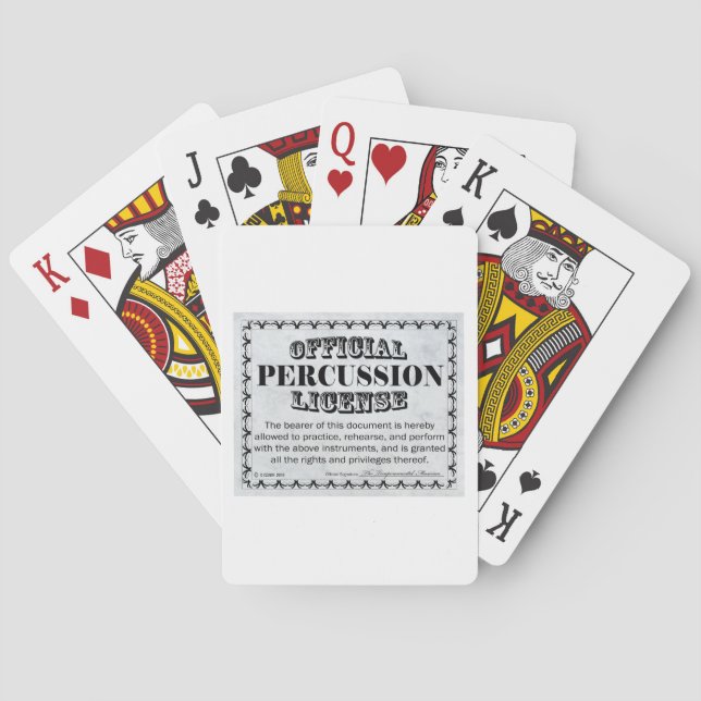 Percussion License Playing Cards (Back)