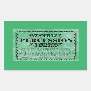 Percussion License Rectangular Sticker