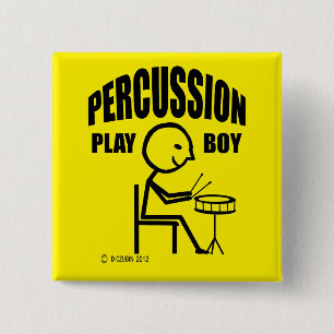 Percussion Play Boy 15 Cm Square Badge