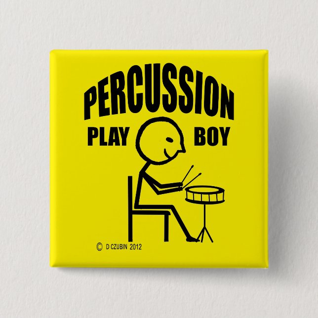 Percussion Play Boy 15 Cm Square Badge (Front)