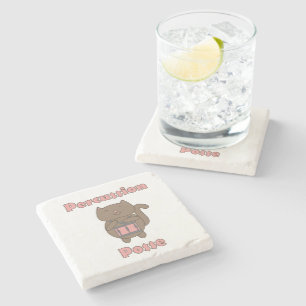 Percussion Posse Cute Drumming Cat Music Lover Stone Coaster