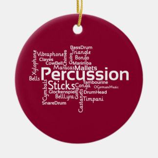 Percussion Word Cloud Ceramic Ornament