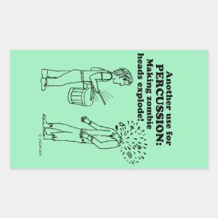 Percussion Zombie Explode Rectangular Sticker